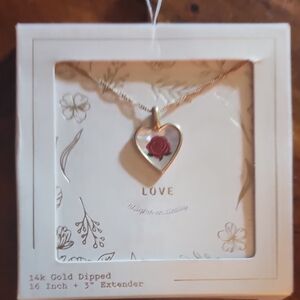 💥NEW "Love" Gold Heart/Rose Necklace